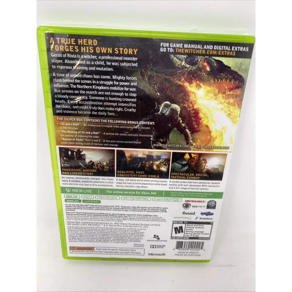 Witcher 2 Assassins Of Kings Silver Box Edition - Microsoft Xbox 360